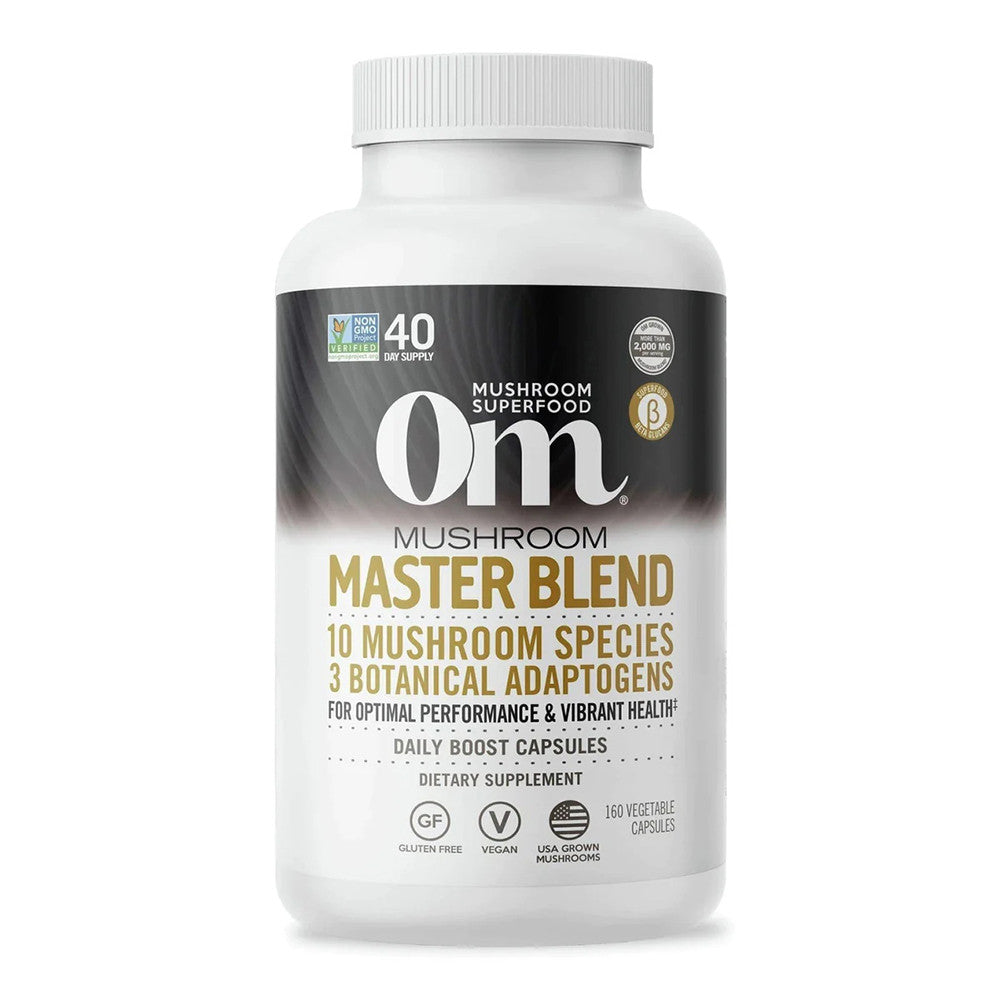 Om Mushroom Superfood Master Blend Capsules, Support Health, 160 Ea